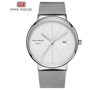 MINI FOCUS Sleek Ultra-Thin Wristwatch—Japanese Precision, Waterproof, Stainless Steel Mesh Strap, Built-In Calendar. Style Meets Functionality!