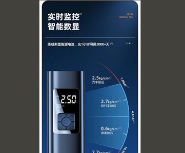 PORTABLE DIGITAL TYRE INFLATOR with Rechargeable 16000mAh Battery, LED Light, Auto Shut-Off, Pressure Gauge, Compact Air Pump for Car, Bike, Ball, and More