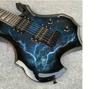 FLAME LIGHTNING ALIEN ELECTRIC GUITAR SET – New beginner practice kit with 40-watt amplifier, battery-powered effector & bold stage-ready design