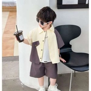 NEW CHILDREN'S SUMMER SUIT with breathable cotton fabric, playful prints, and comfy fit – ideal for school, playdates, and warm-weather outings