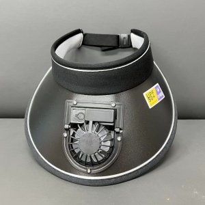 THREE TEMP SETTING SUN VISOR HAT WITH FAN & LARGE BRIM – USB rechargeable summer hat with cooling fan, UPF50+ sun protection & adjustable fit for outdoor activities.