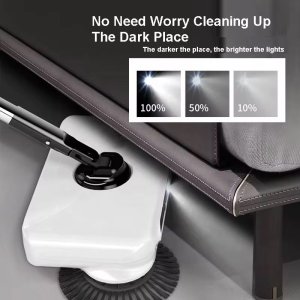 NEW DESIGN SWEEPER WITH LED LIGHT & PATENT PROTECTION – Manual or rechargeable sweeping cleaner with built-in lighting, compact body & ergonomic handle.