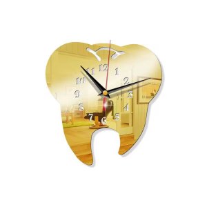 PERSONALIZED DIGITAL DENTAL WALL CLOCK – PLASTIC SIMPLE & FASHIONABLE DESIGN – Custom clinic clock with tooth motif, silent movement & modern styling.