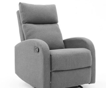 Brown Manual Recliner Chair – Plush Upholstered Living Room Seat with Lever Adjustment, Comfortable Backrest, Arm Support & Relaxation Lounge Design