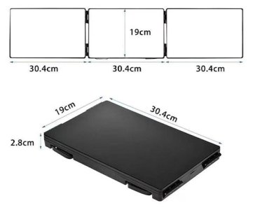 Foldable Vanity Mirror with 3 Panels – Adjustable Tri-Fold Makeup Mirror for Desk/Tabletop Use, Modern Style with Clean Lines & Smooth Glass Panels