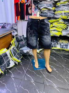 Black Rhinestone Spider Shorts – Cotton Blend, Mid-Waist, Globe Patch Accent, Stylish Urban wear with Sparkling Graphic Detail for Men & Women