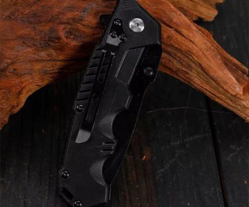 ViperTac Folding Tactical Knife Set – Durable, Lightweight, Glass Breaker, Pocket Clip, Sharp Blade, Safety Lock, Outdoor EDC, Black, 2-Piece