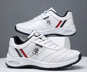 JIANKANG SNEAKER 1971 Men's Running Shoes – Lightweight, Breathable, Cushioned, Lace-Up, Athletic Style, White with Black & Red Trim, Sizes 39–44