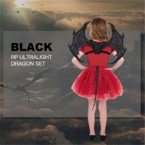 Fierce black dragon mask with wings, spiked tail, and bold details—perfect for Halloween, cosplay, or fantasy events. Wearable with secure straps.