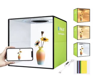 Puluz Photo Light Box 30cm Green Edition – Portable LED Studio Tent with White Interior & Ring Light for Product Photography, E-commerce & Content Creators