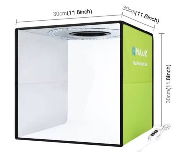 Puluz Photo Light Box 30cm Green Edition – Portable LED Studio Tent with White Interior & Ring Light for Product Photography, E-commerce & Content Creators