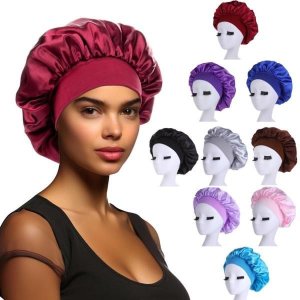 Bonnet satin sleep cap for hair protection – adjustable unisex design, breathable, lightweight, prevents breakage, fits all hair types and styles