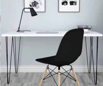 Modern Molded Plastic Chair Set – White, Red, Green & Black Seats with Wooden Legs and Metal Supports for Dining, Office, or Lounge Spaces