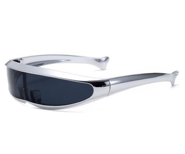 Futuristic Wraparound Sunglasses – Blue Gradient Lens, Metallic Frame, UV400 Protection, Unisex Shield Design for Fashion & Outdoor Sports