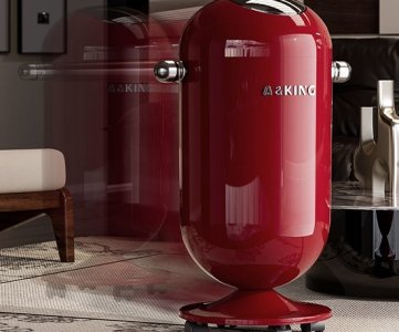 A&KING Mobile Air Purifier – Cylindrical Design with Dual Handles, HEPA Filtration, Silent Operation & Rolling Base for Home & Office Use