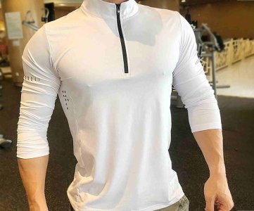 Men’s Long Sleeve Sports Shirt – Quick-Dry Athletic Top with Breathable Fabric, Stretch Fit, Crew Neck, Ideal for Gym, Running & Training in Ghana