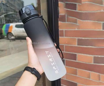 BPA‑Free Gym Water Bottle – Leakproof Sports Hydration Bottle with Time Marker & Carry Strap – Large Capacity for Fitness, Travel & Outdoor Use
