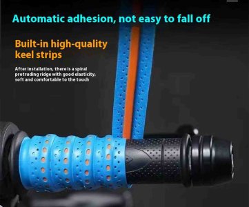 Keel-Strip Handle Grip Wrap – Anti‑Slip Silicone Adhesive for Bike, Gym, and Sports Equipment, Spiral Texture, Sweat‑Resistant, Easy to Install