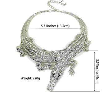 Crocodile Necklace Gold-Plated Animal Pendant Chain Jewelry for Women Men Punk Statement Fashion Accessories Party Gift Unique Jewelry Design