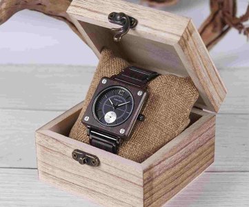 Bobo Bird Wooden Wristwatch – Luxury Men’s Square Dial Watch with Quartz Movement, Stainless Steel & Natural Wood Design, Elegant Fashion Timepiece