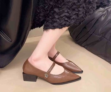 ElegantStep Mary Jane Block Heel Pumps for Women – Stylish Pointed-Toe Shoes with Adjustable Buckle Strap, Textured Upper, Versatile Chunky Hee