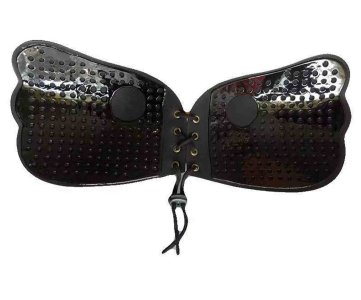 Adhesive Push-Up Bra with Buckle – Strapless, Backless, Reusable Silicone Cups, Suction Grip Inner Surface, Invisible Support for Dresses & Formal Wear