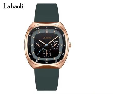 Labaoli Men’s Chronograph Wristwatch – Sleek Square Case, Multi-Dial Quartz Movement, Black Strap & Gold Accents for Business, Casual & Fashion Styling