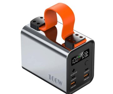 Multifunctional 66W Power Bank with LED Light Panel, Fast Charging, USB Ports, Digital Display, and Strap – Ideal for Travel, Camping, and Emergencies