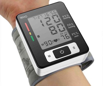 Digital Wrist Blood Pressure Monitor – Accurate SYS/DIA/PUL Readings, LCD Display, WHO Indicator, Memory Function, USB Rechargeable, Compact Design