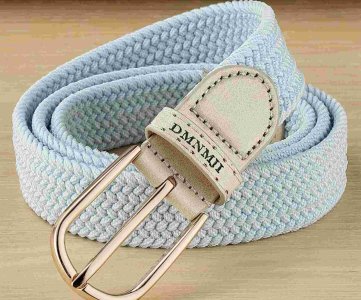 DAMNJI Woven Belt – Flexible Braided Waist Strap with Embossed Leather Tip & Metal Buckle for Casual, Business & Semi-Formal Wear, Unisex Fit