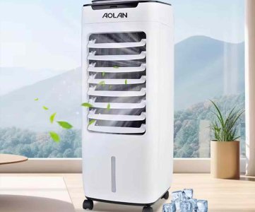 Portable Air Cooler – Mobile Evaporative Cooling Fan with Water Tank, Horizontal Vents, Wheels & Energy-Saving Design for Indoor Home or Office Use