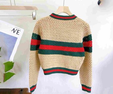 Crocheted Designer Sweater – Embroidered Branding, Striped Accents & Ribbed Trim for Luxury Streetwear, Editorial Styling or Boutique Fashion Drops