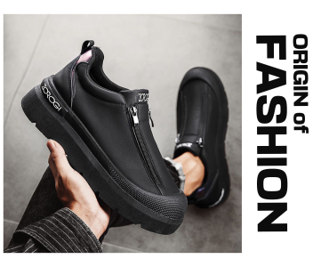 Zip-Up Canvas Sneakers – Thick Sole with Branded Tongue & Side Detail, Bold Styling & Modern Comfort for Streetwear, Casual Fashion or Boutique Drops