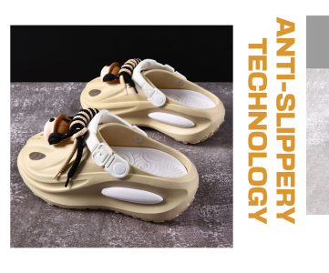 Decorative Clogs – Thick Sole with Strap, Textured Insole & Playful Front Embellishments for Streetwear, Casual Fashion or Boutique Drops