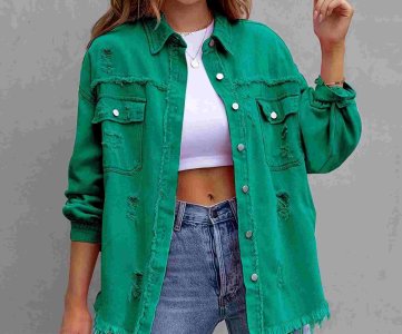 SunFlare Denim Jacket – Distressed Orange Wash with Frayed Edges, Metal Buttons & Chest Pockets for Streetwear, Boutique Drops or Layered Capsules