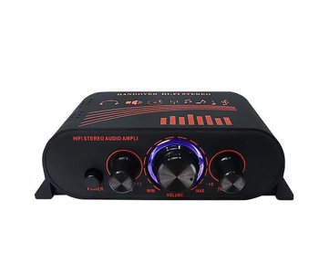 PulseCore Mini Amplifier – Compact Hi-Fi Stereo Unit with LED Knob, EQ Icons & Triple Control Dials for Home Audio, Studio Use or Boutique Tech Retail