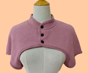 Female Fleece Shoulder Warmer – Cropped Capelet with Soft Lining & Button Closure for Boutique Styling, Cold-Weather Capsules or Retail Display